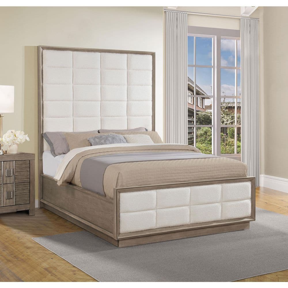 Durango Brown Taupe Oak and Cream Wood Frame Queen Panel Bed with An Extra-tall Headboard price history on PriceWatchPro