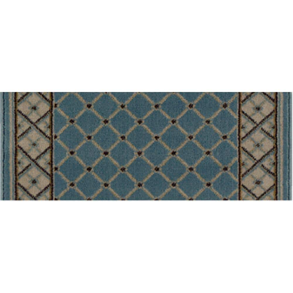 Stratford Bedford Light Blue 9 in. x 26 in. Stair Tread Cover (Set Of 7)