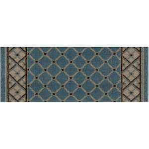 Stratford Bedford Light Blue 9 in. x 26 in. Stair Tread Cover