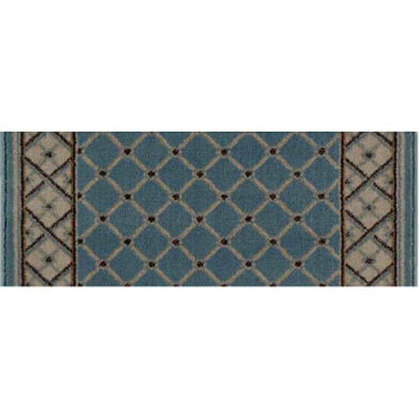 Natco Stratford Bedford Light Blue 9 in. x 26 in. Stair Tread Cover