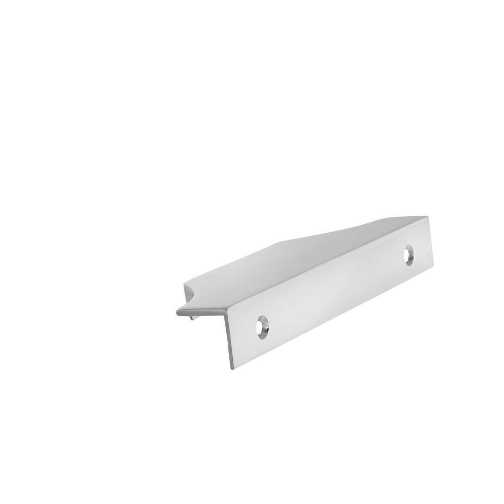 Polished Chrome Modern Cabinet Edge Pull with Mounting Hardware
