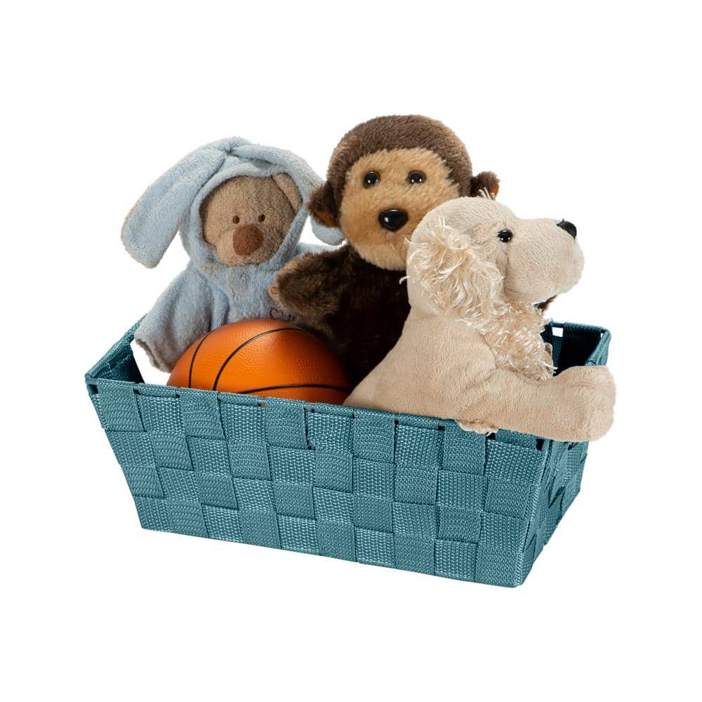 Sapphire Woven Polypropylene Lidded Storage Box with Epoxy Wire Frame