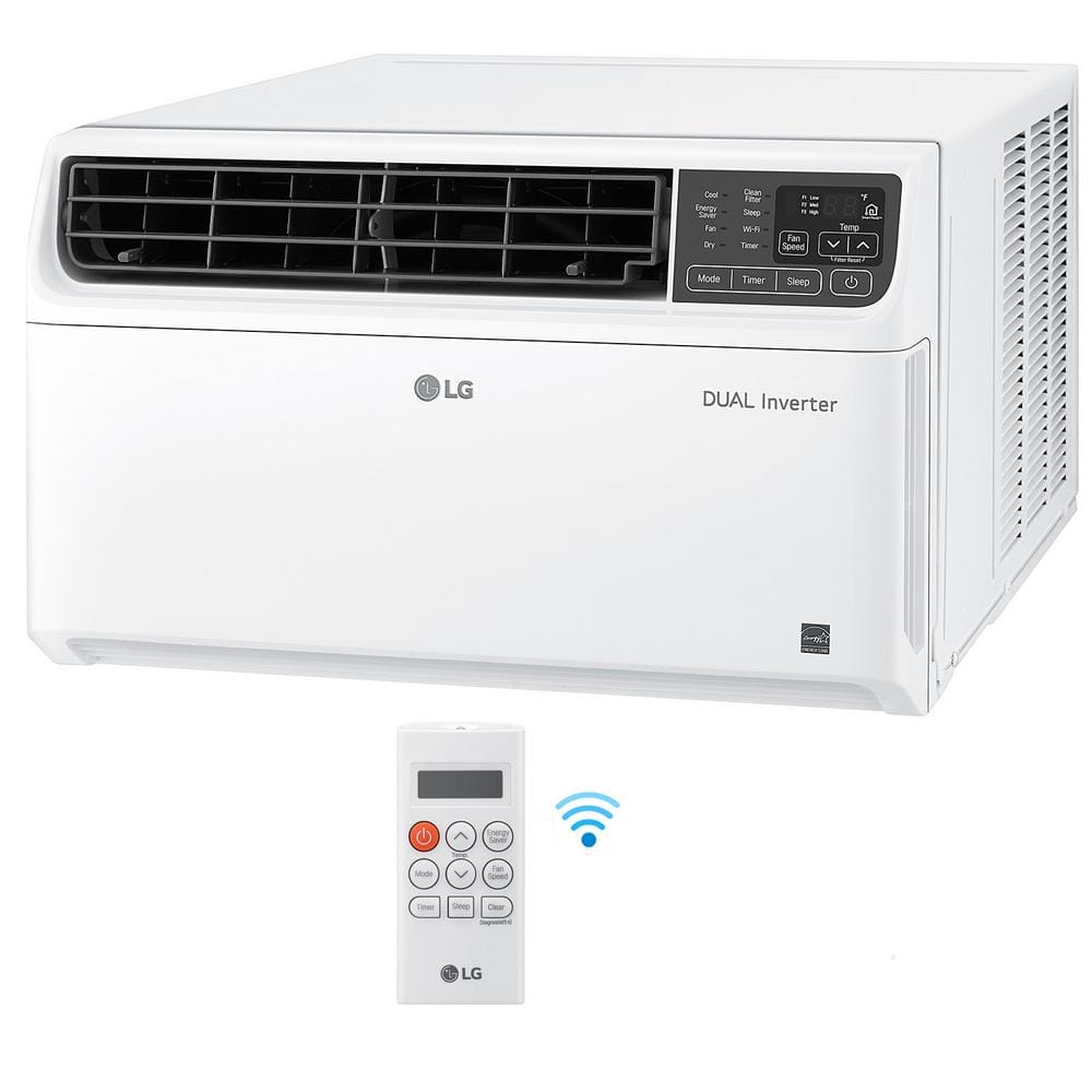 LG Electronics 14,000 BTU 115-Volt Dual Inverter Smart Window Air Conditioner LW1522IVSM Cools 800 Sq. Ft. with Remote, Wi-Fi Enabled