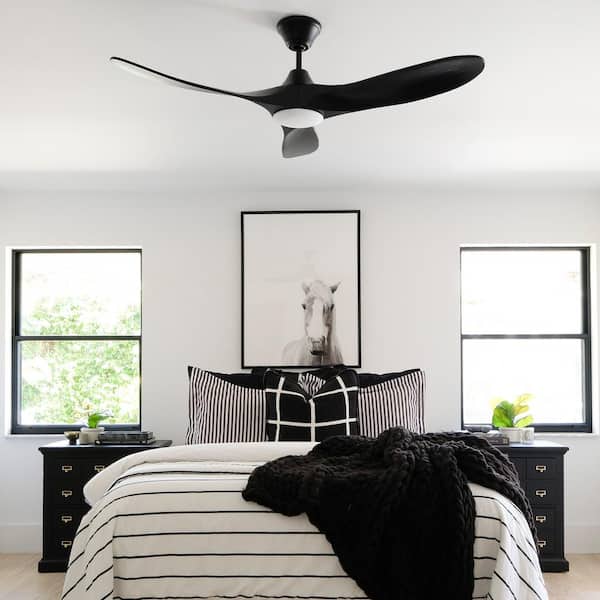 Maverick II 52 in. Integrated LED Indoor/Outdoor Matte Black Ceiling Fan with Matte Black Blades with Remote Control