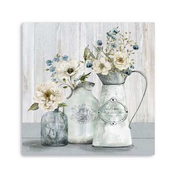HomeRoots Victoria Rustic Flowers by Unknown 1-Piece Giclee Unframed Nature Art Print 40 in. x 40 in.
