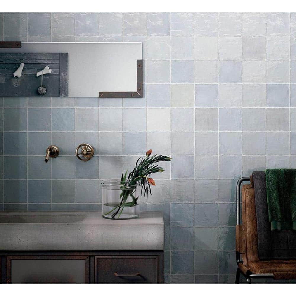 Lavanda Blue 5x5 Polished Ceramic Subway Tile