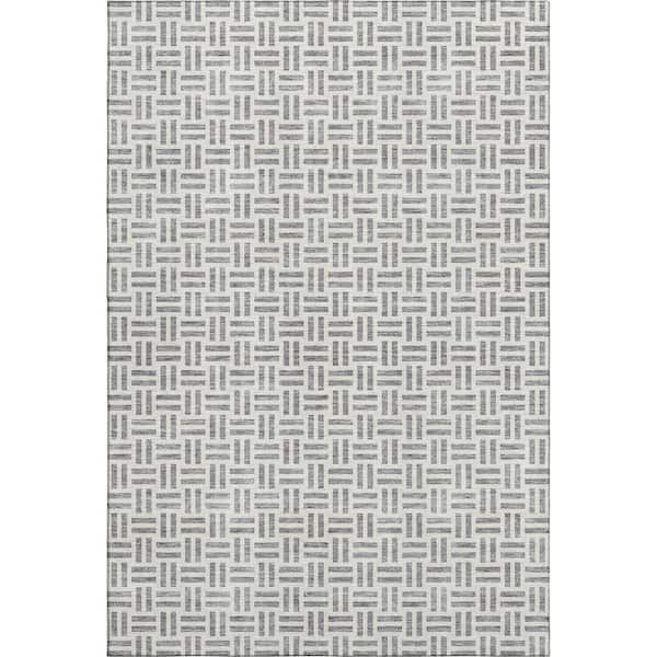 Mayfield Premium Machine Washable Abstract AMF978 Gray 10 ft. x 14 ft. Area Rug