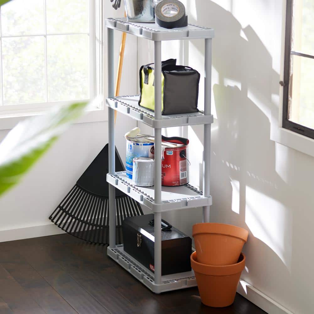 24'' High Resin 4-Tier Light Duty Multi-Purpose Shelving Unit