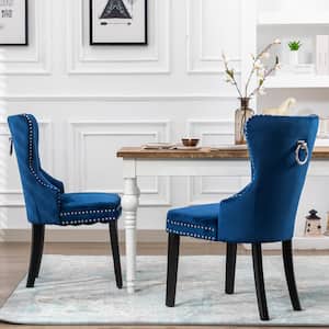 Brooklyn Royal Blue Tufted Velvet Dining Side Chair (Set of 2)