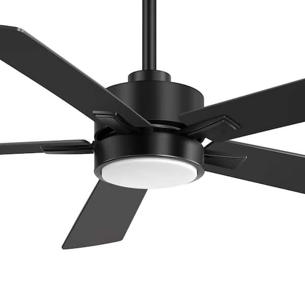 Charlie 52 in. Integrated LED Indoor All-Black Ceiling Fan with Light and Remote Control Included