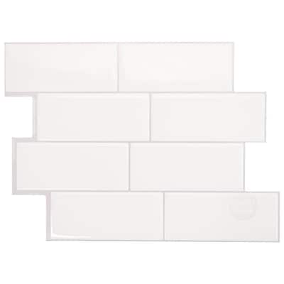 Pack of 10, Thicker Stick on Tile Backsplash for Kitchen/&Bathroom Kitchen Backsplash Peel and Stick Tiles Vamos Tile 10-Sheet Matt White Subway Peel and Stick Backsplash
