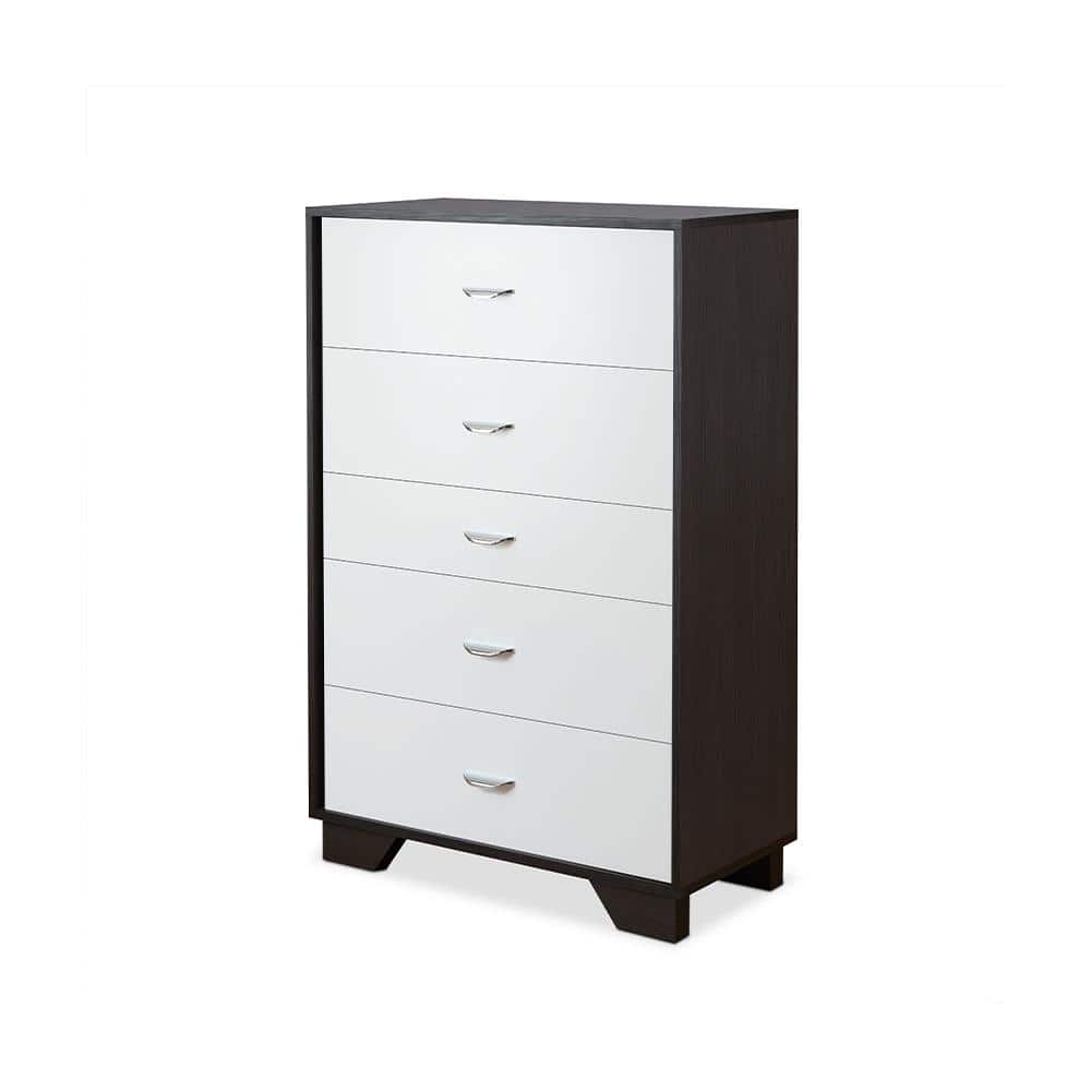 Acme Furniture Eloy 5-Drawer White and Espresso Chest of Drawer (47 in ...