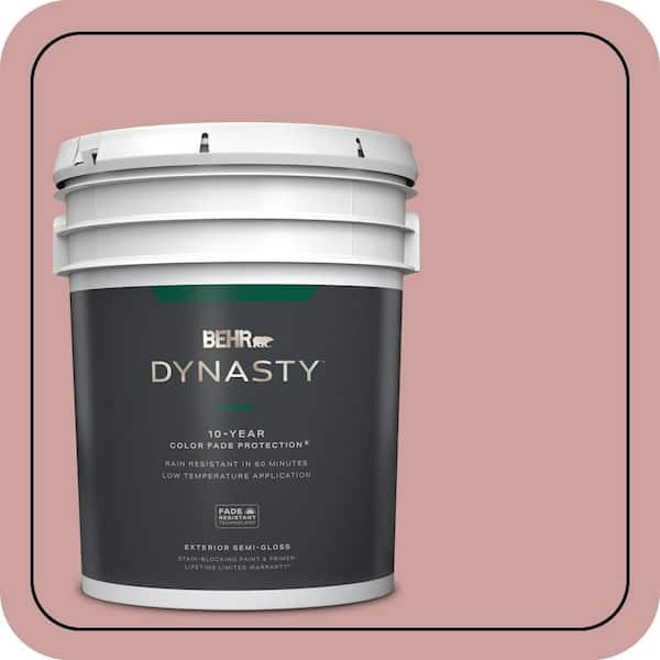 BEHR DYNASTY 5 gal. #150E-3 Calico Rose Semi-Gloss Enamel Exterior Stain-Blocking Paint & Primer