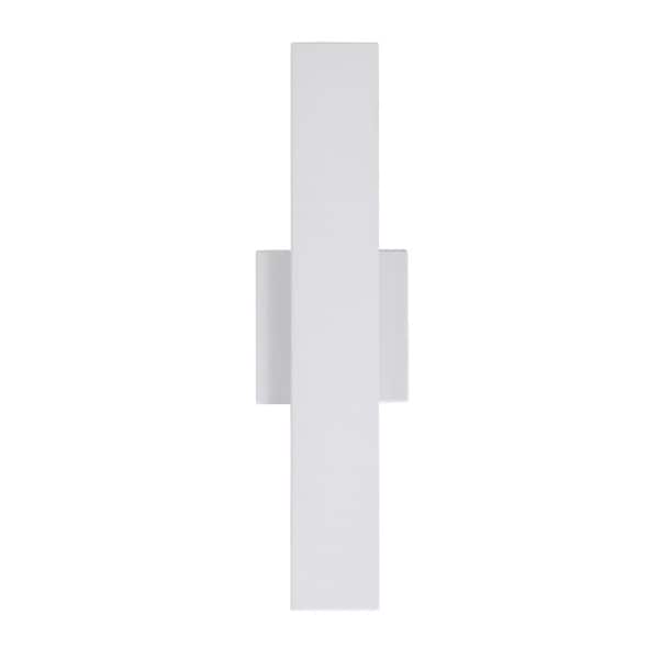 Pia Ricco 16 in. White Modern Outdoor Liner Light Hardwired Lantern Sconce or Entrance Door Garage Entrance Light LED