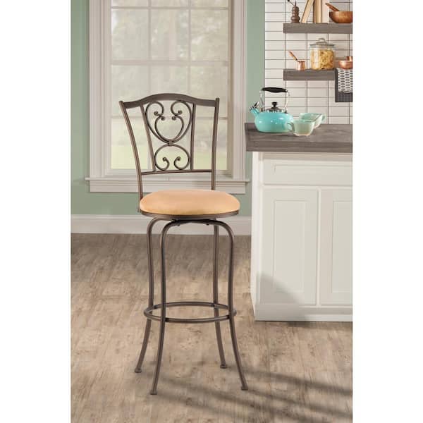 Hillsdale Furniture Concord 24 in. Brown Swivel Cushioned Bar Stool