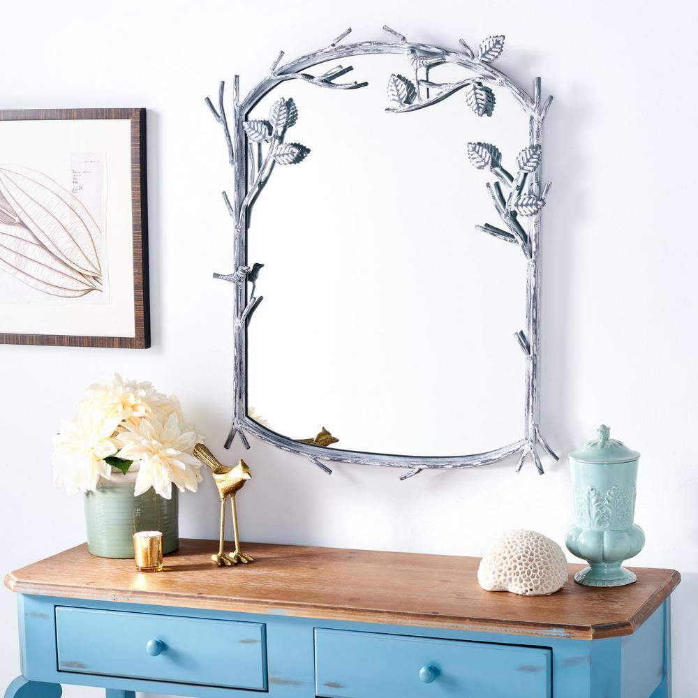 Fayth 24" x 30" Silver Wood Frame Mirror