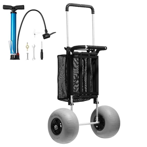 Beach Cart with 12 in. Balloon Wheels for Sand, 29.9 x 15.4 in. Deck, 165 lb. Capacity