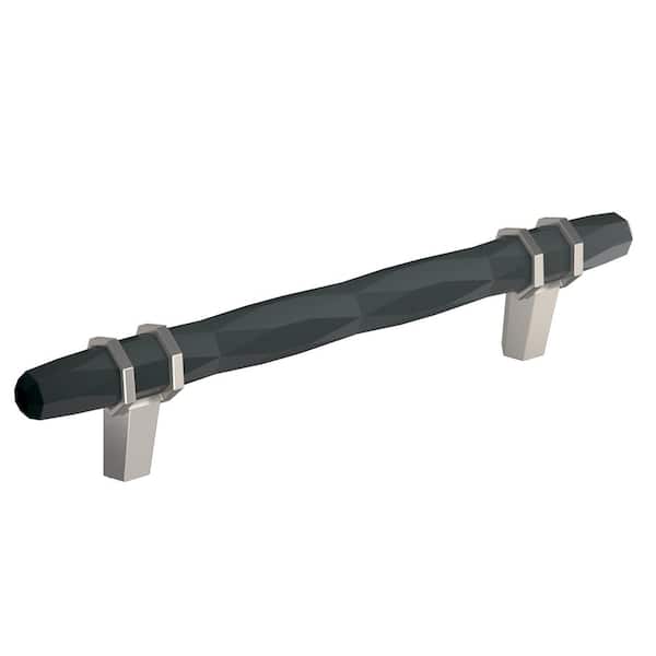 Amerock London 5-1/16 in. (128mm) Modern Black Bronze/Satin Nickel Bar Cabinet Pull