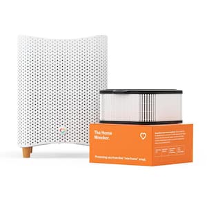 Air Purifier with Home Wrecker Filter, 665 ft2, True HEPA, Carbon, Smart Purifier in White, Dust, VOC, Formaldehyde
