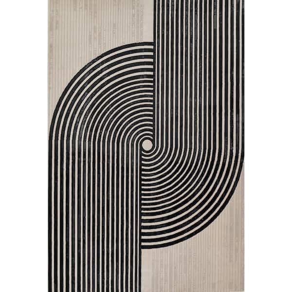 Xander Ivory 5 ft. X 8 ft. Geometric Indoor Area Rug
