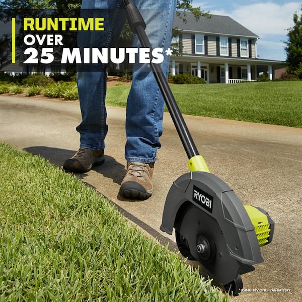 RYOBI ONE 18V 9 in. Cordless Battery Edger Tool Only P2300BTL The Home Depot