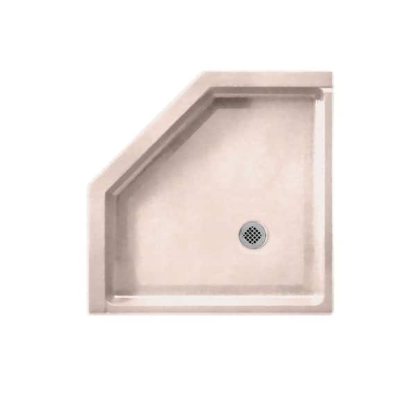 Swanstone Neo Angle 38 in. x 38 in. Single Threshold Shower Floor in Tahiti Rose-DISCONTINUED