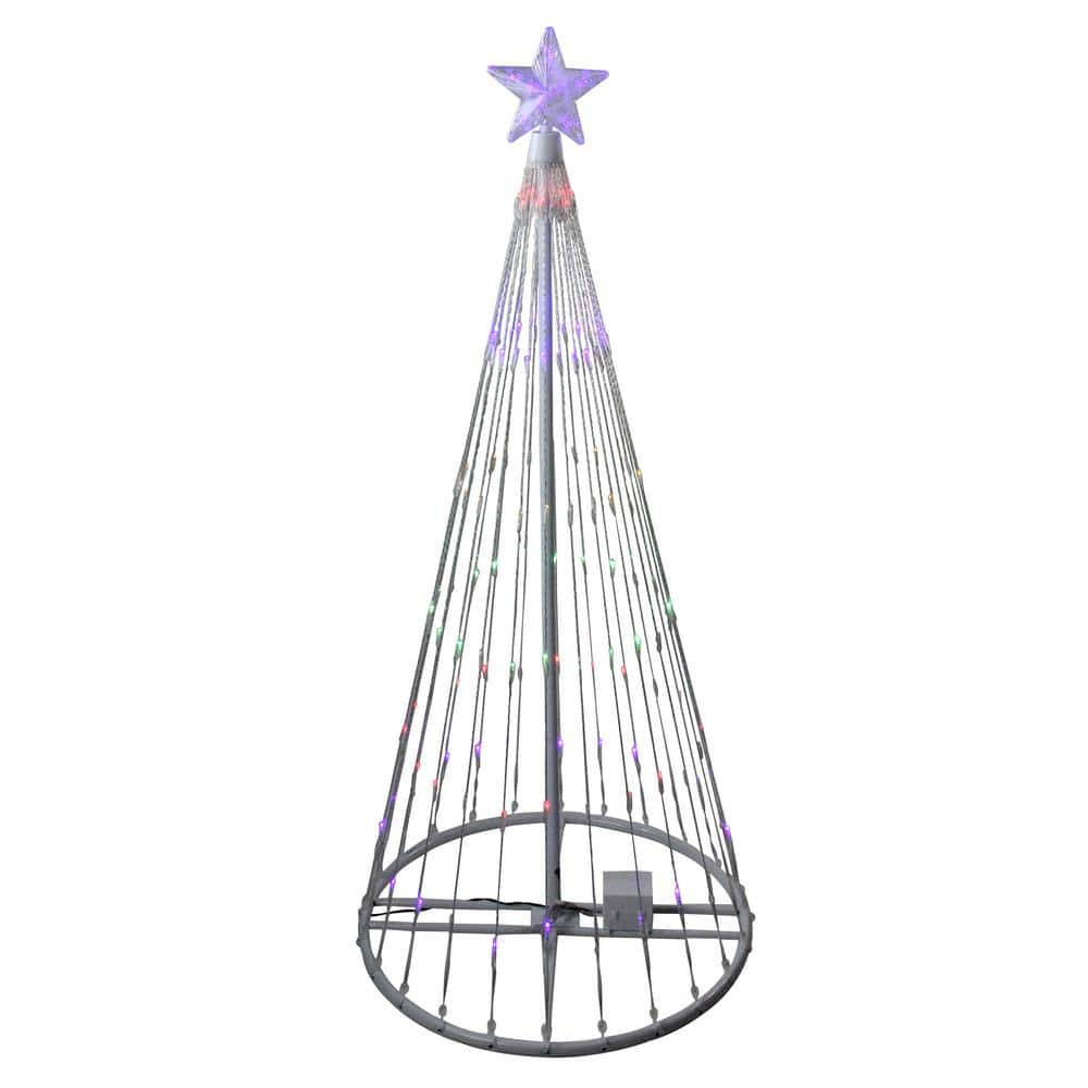 Northlight 4 ft. Multi-Color LED Lighted Show Cone Christmas Tree ...