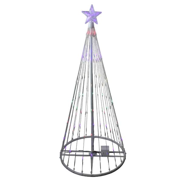 Northlight 4 ft. Multi-Color LED Lighted Show Cone Christmas Tree ...