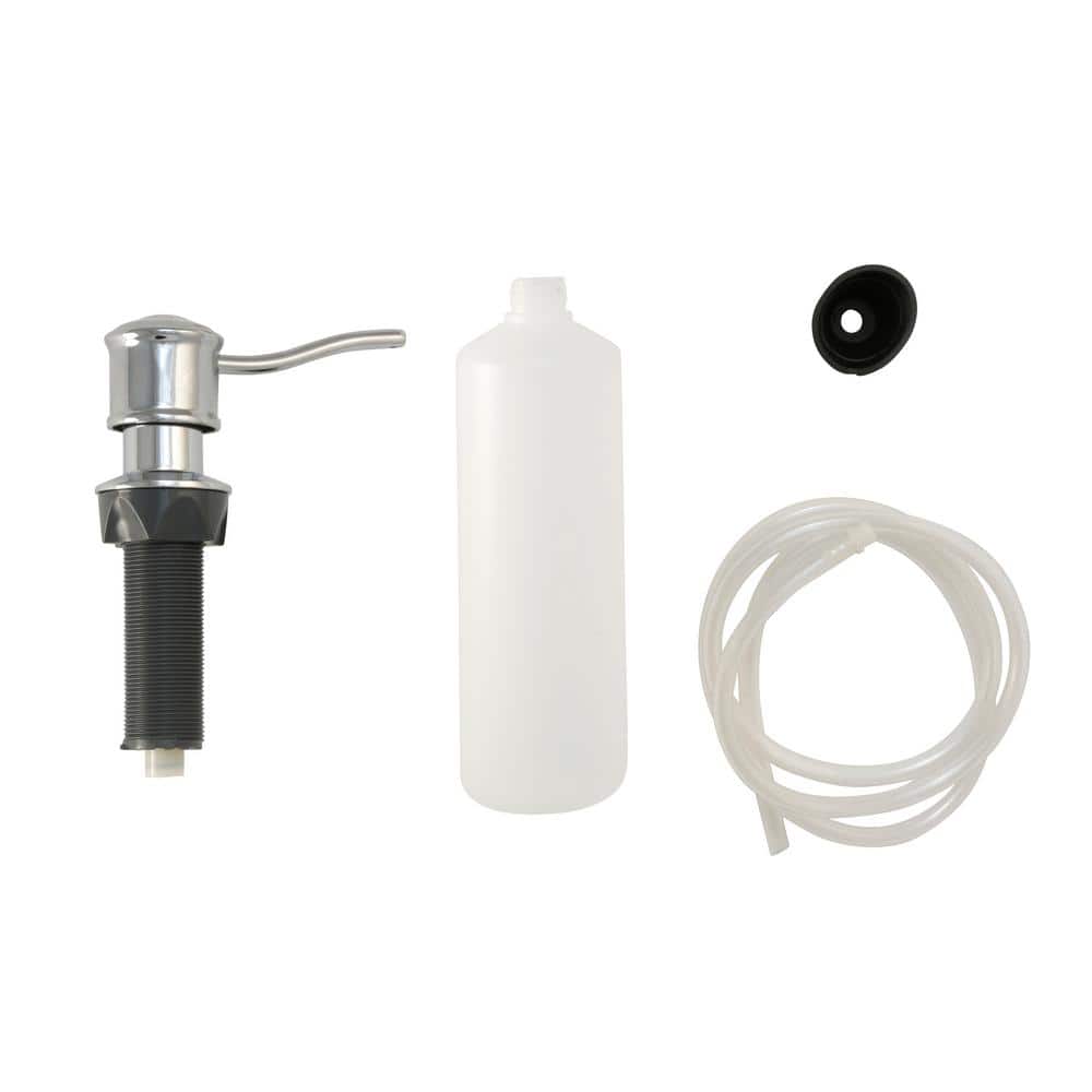 Chrome Black and White Lotion Soap Dispenser with Curved Nozzle