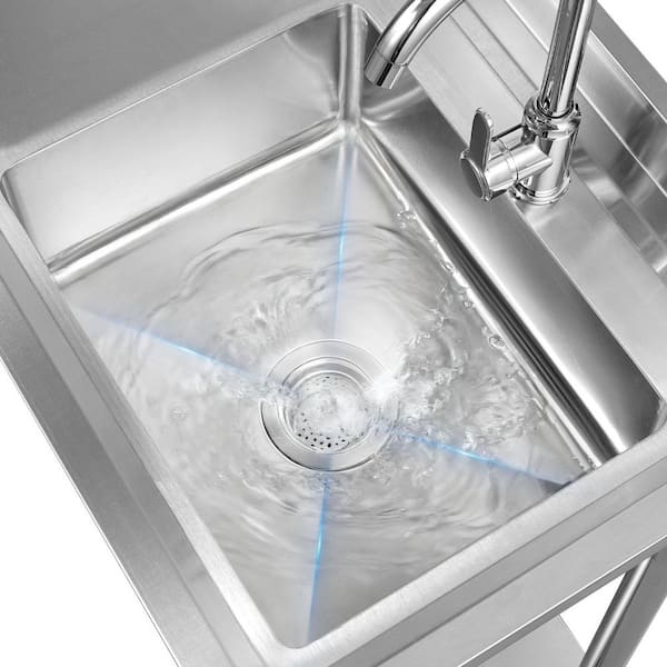 Stainless Steel Utility Sink 47.2 x 19.7 x 37.4 in. Commercial Single Bowl Sinks