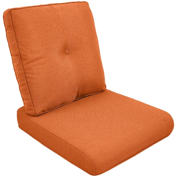 ArcoBay 22 in. x 25 in. x 4 in. 2-Piece Deep Seating Outdoor Lounge Chair Replacement Cushion Set in Orange