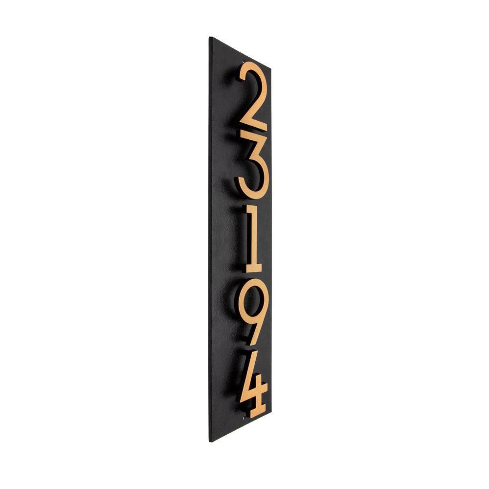 Floating 5-Number Vertical Sign Black with Black / Gold Modern Font Numbers price history on PriceWatchPro