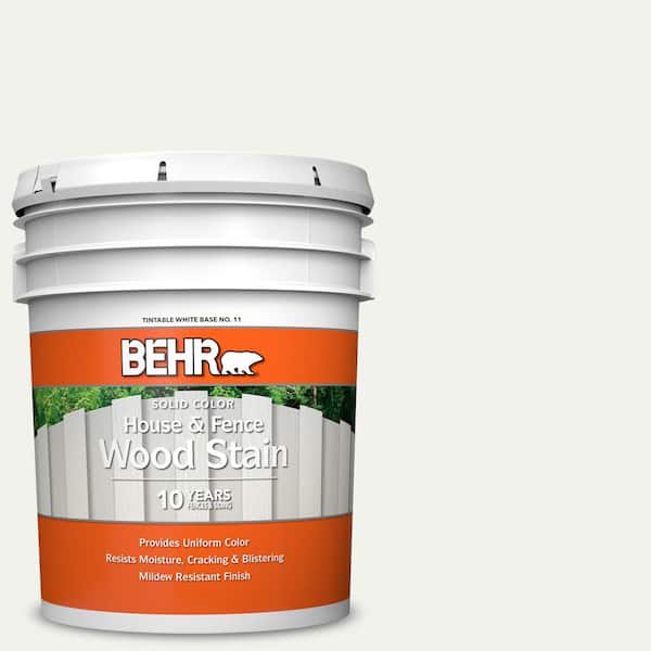 BEHR 5 gal. #GR-W10 Calcium Solid Color House and Fence Exterior Wood Stain
