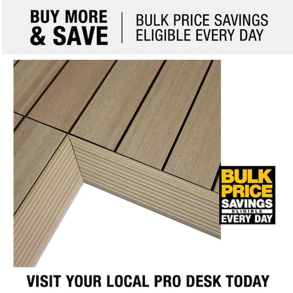NewTechWood 1/6 ft. x 1 ft. Quick Deck Composite Deck Tile Inside
