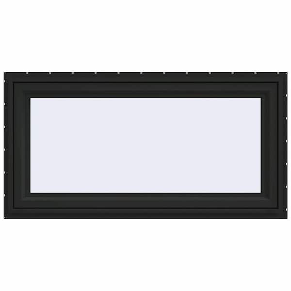 JELD-WEN 48 in. x 24 in. V-4500 Series Bronze Exterior/White Interior FiniShield Vinyl Awning Window with Fiberglass Mesh Screen
