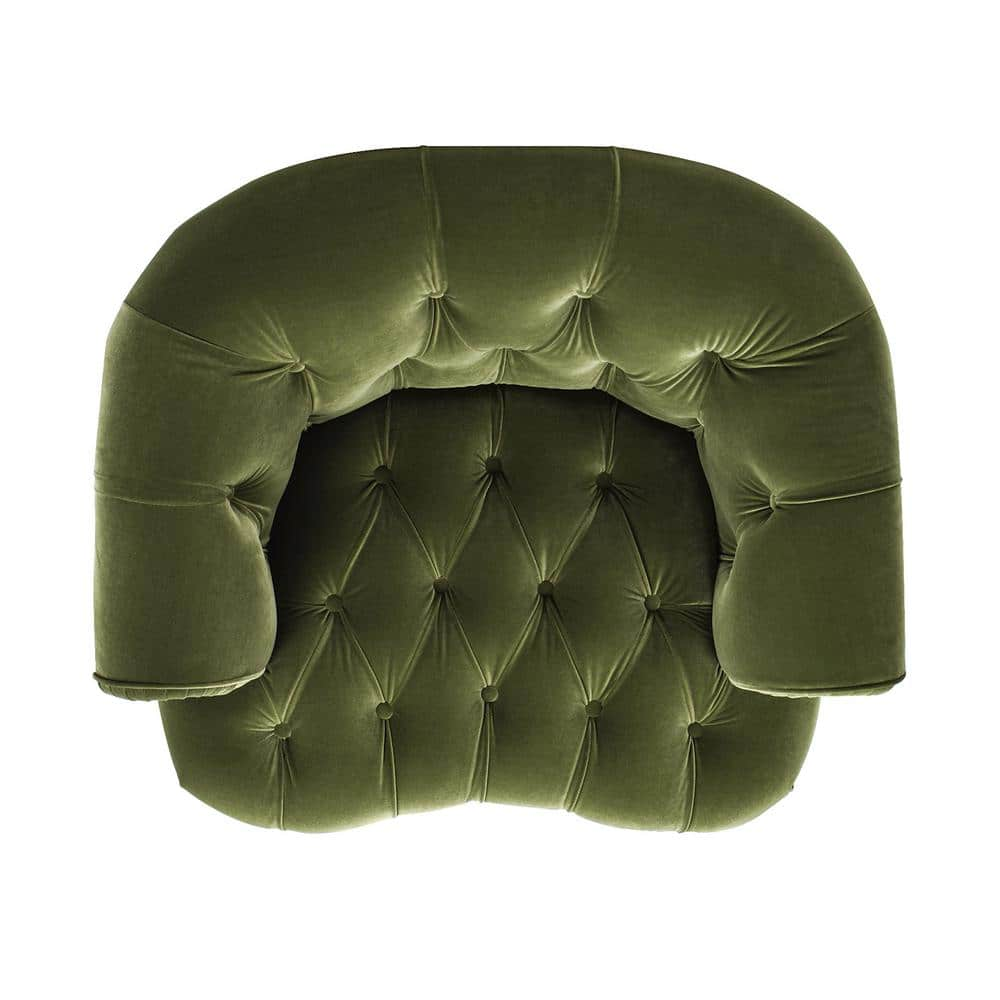 Jennifer Taylor La Rosa Olive Green 40 in. Traditional Velvet Tufted ...