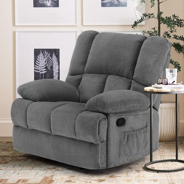 Grey Foam Recliner with ‎Arm Rest and Cushion, Ergonomic, Recliner Sofa for Living Room