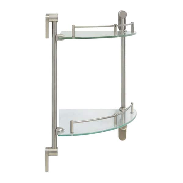 1pc Single/dual Tier Black Acrylic Plastic Corner Shelf For