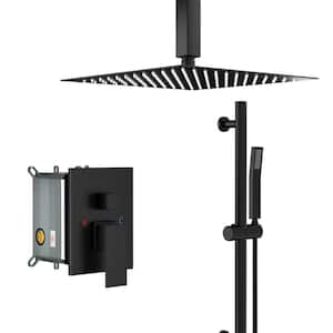 Single Handle 2-Spray Shower Faucet, 1.8 GPM with Drip Free, Slide Bar with Hand Shower in Matte Black