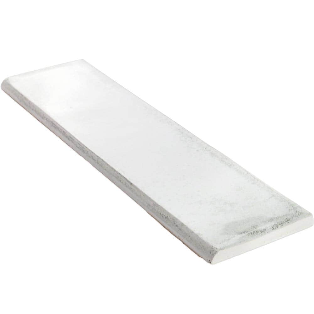 Moze White 3x12 Ceramic Bullnose Tile Trim