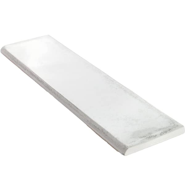 Moze White 3 in. x 12 in. Ceramic Single Bullnose Trim