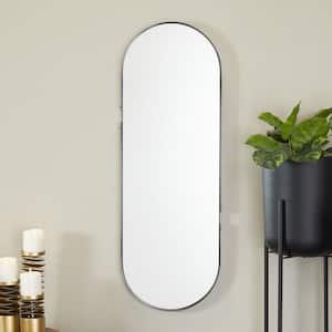 43 in. x 15 in. Oval Round Framed Black Wall Mirror