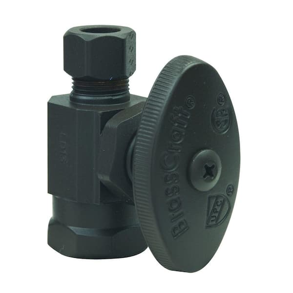 BrassCraft 1/2 in. FIP Inlet x 3/8 in. Comp Outlet Multi-Turn Straight Valve in Oil Rubbed Bronze