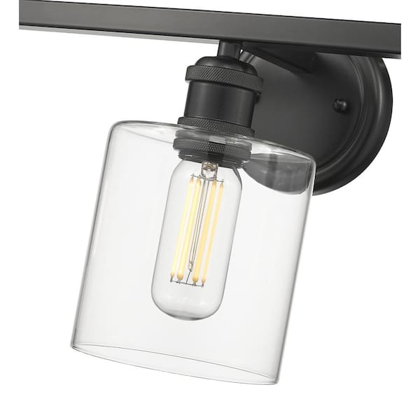Golden Lighting - Fisher 5 in. 3-Light Black Vanity Light