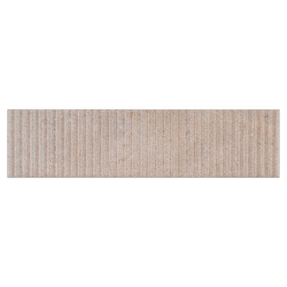 Beige 3" x 12" Ceramic Stone Look Subway Wall Tile