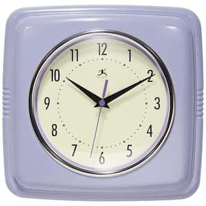 Square Retro Lilac Wall Clock