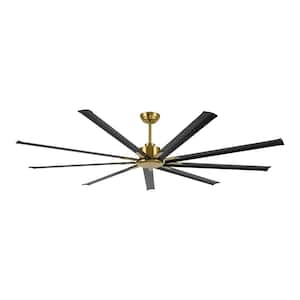96 in. 9-Blades Indoor Ceiling Fan in Black and Gold with Remote