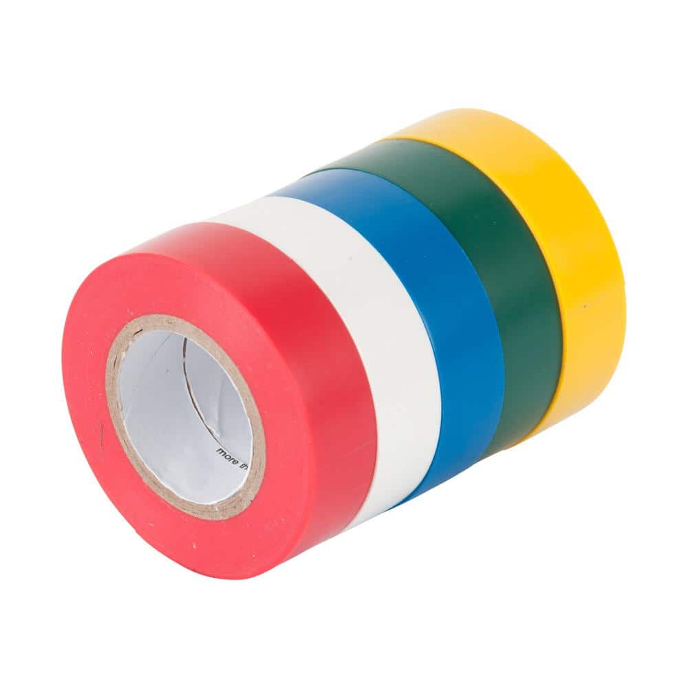 3M Colored Vinyl Electrical Tape 1/2 X 20ft Blue Green Red Yellow White 2 Packs 