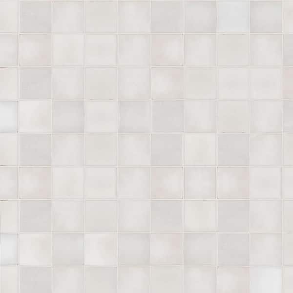 Jeffrey Court Maisie Lane Zellige White 4 in. x 4 in. Matte