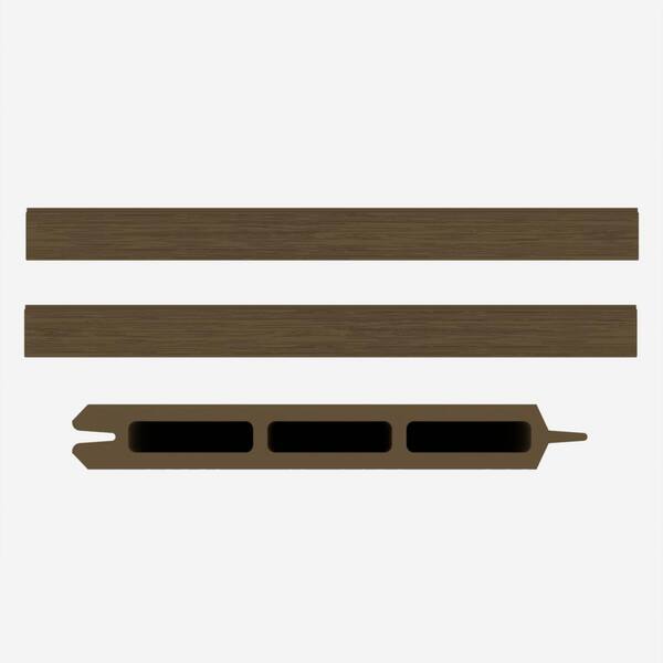 LH EP Complete Kit 6 ft. x 6 ft. Embossed Brown WPC Composite Fence Panel with Bottom Squared Holders and Post Kits (10-set)
